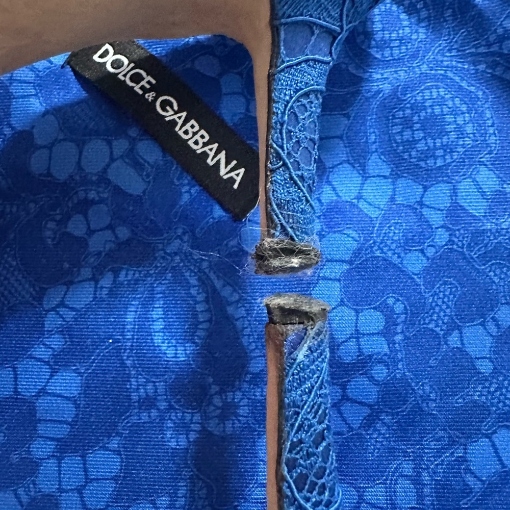 Dolce & Gabbana Blue Mules with Ornate Brooch - Picture 8 of 13